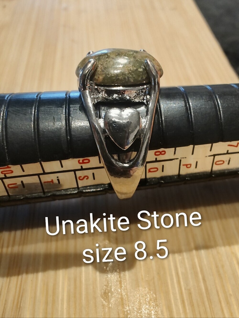 Unakite Set In Stainless Steel ♥️ Size 8.5